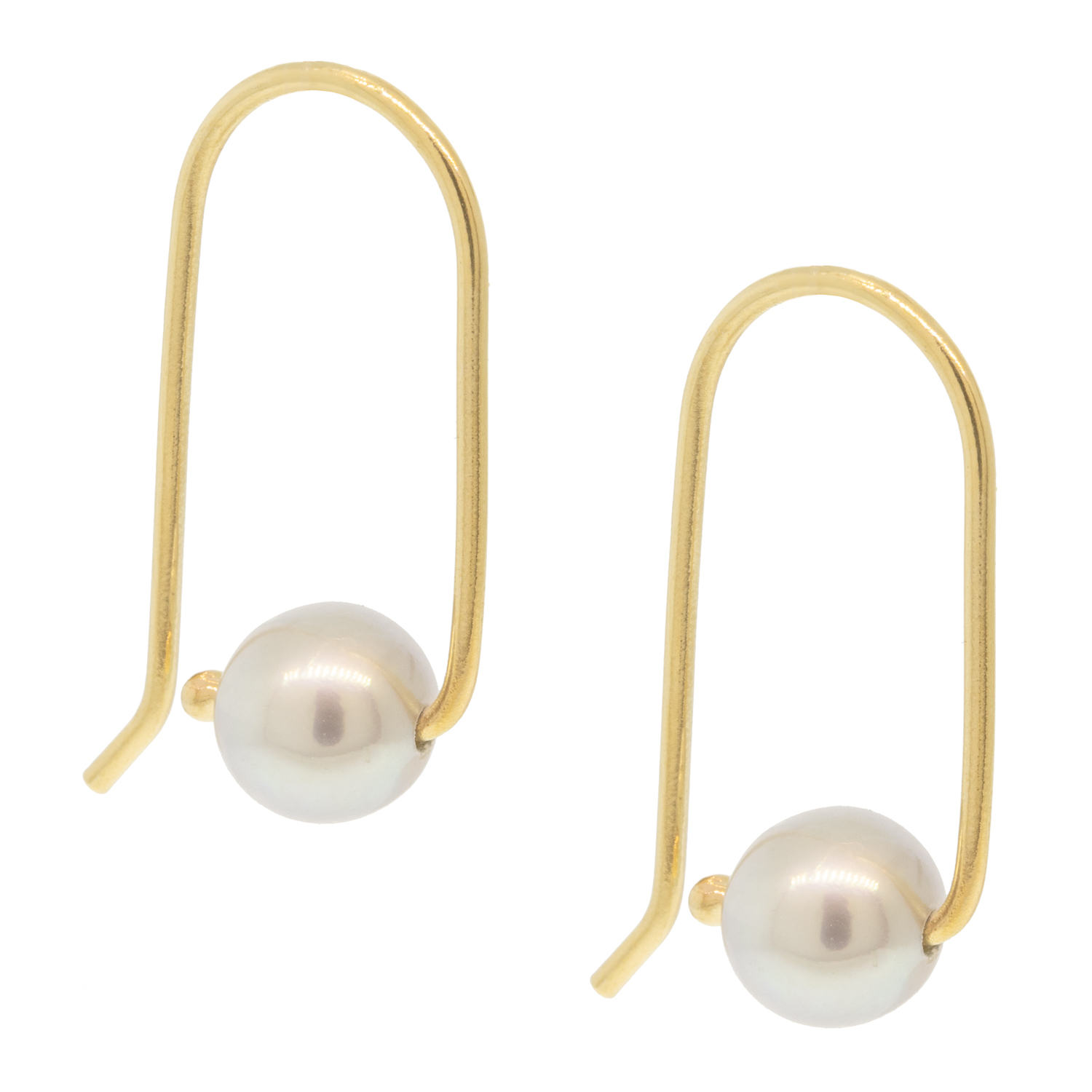 Julie Nolan: Pearla Grey drop earrings,Pair 14k yellow gold french ear wire, measure 3/4" x 1/4"