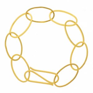 Jane Diaz: Large oval link bracelet gold plate, measures 7"