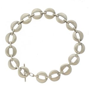 Jane Diaz: Cat's Eye SS Link Bracelet, measures 7"