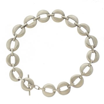 Jane Diaz: Cat's Eye SS Link Bracelet, measures 7"