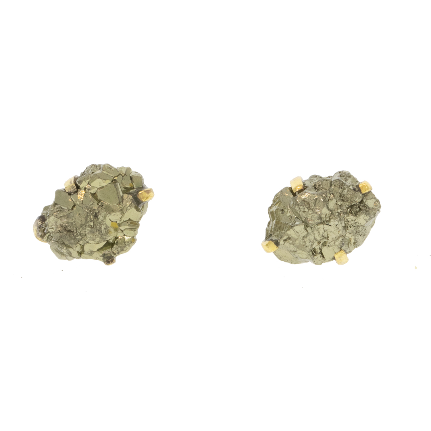 Robindira Unsworth: Fashion,14k gold vermeil, pyrite earrings, measure approximately 1/4" x 1/4"