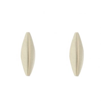 Jane Diaz: Rice Stud Earring in Sterling Silver, 1/2" x 3/16"