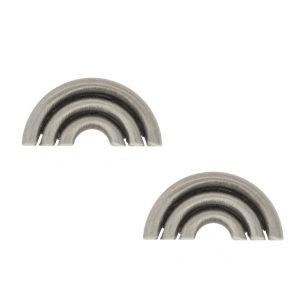 Jane Diaz: Rainbow stud, Sterling silver, measures 1/4" x 1/2"