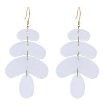 Ten Thousand Things:18k Small Totem Chalcedony Earring, measure 2 3/16" x 1 1/16"