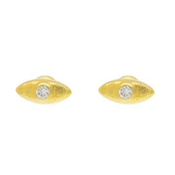 Gurhan: Stud earrings, 22k gold,3.00mm brilliant white diamonds, tcw .22, marquise, 18k post, diamonds measure 1/8" in diameter, earrings measure 3/16" x 7/16" in total