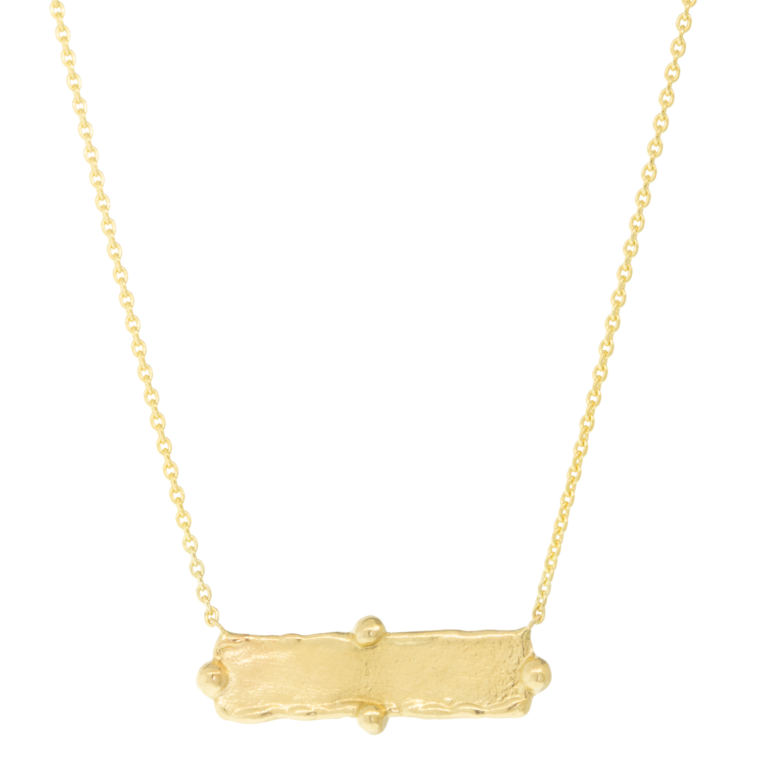 Lio & Linn: Necklace,1 Rectangular dot,14k Yellow Gold