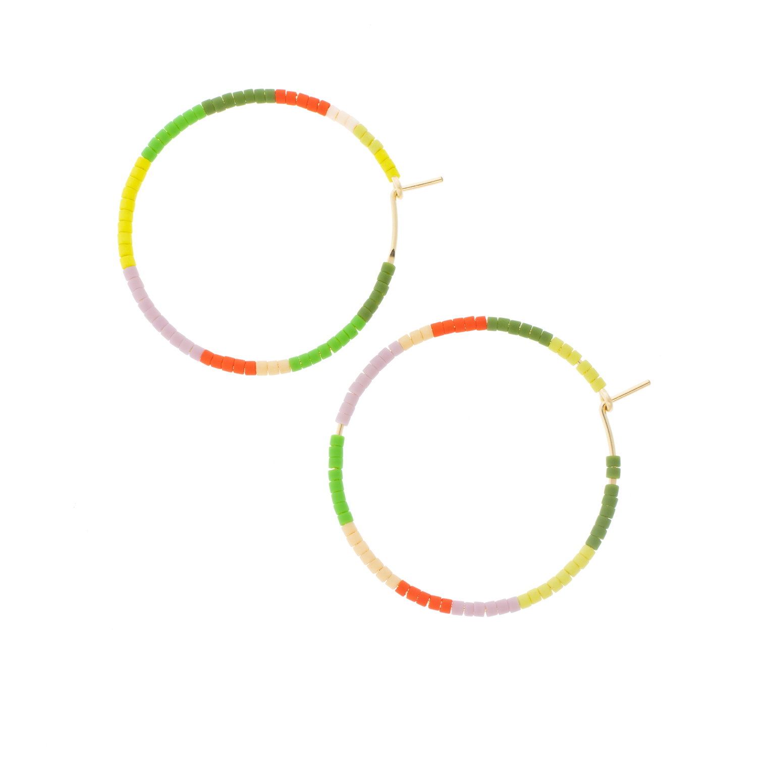 Abacus Row: Voyage Hoop Earrings, Mountain, Small, measure 1 3/8" in diameter