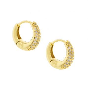 Tai: Gold CZ graduated huggie, 7/16" x 1/8", hoop measures 7/16" in diameter