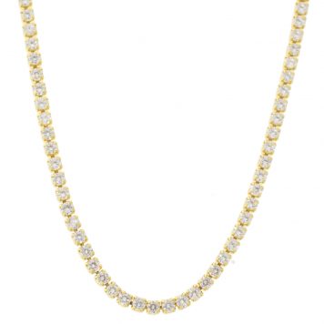 Tai: Gold tennis chain necklace, adjustable chain measures 14-16"