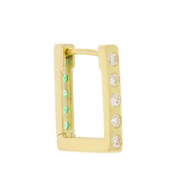 Three Stories Jewelry: Single Double Sided Emerald Rectangle Hoop