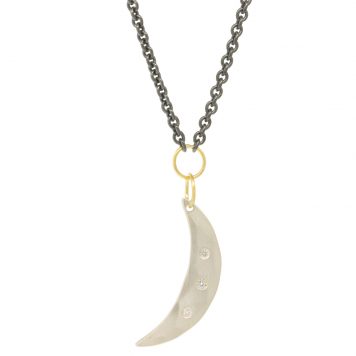 Sarah McGuire: Selene Necklace, silver, 18ky, oxid, 18"