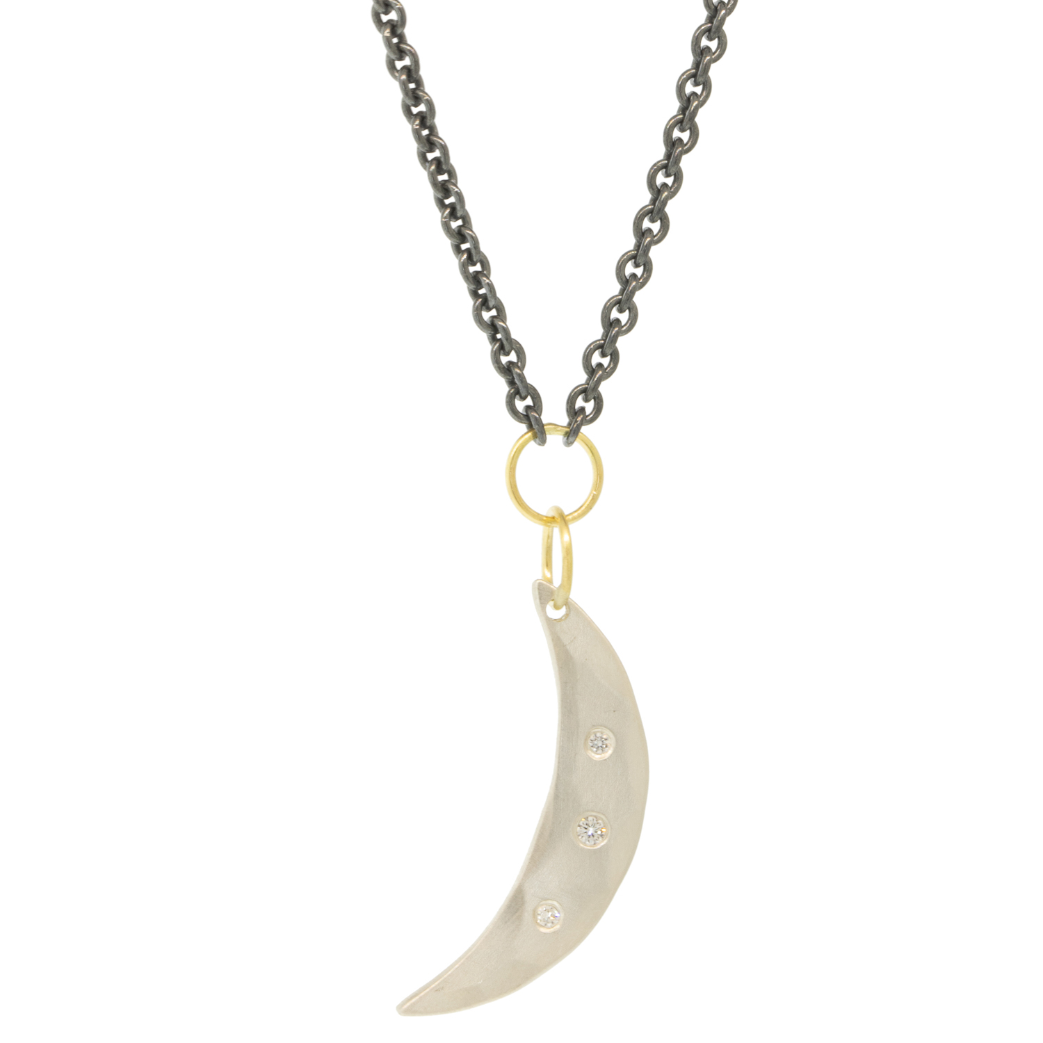 Sarah McGuire: Selene Necklace, silver, 18ky, oxid, 18"