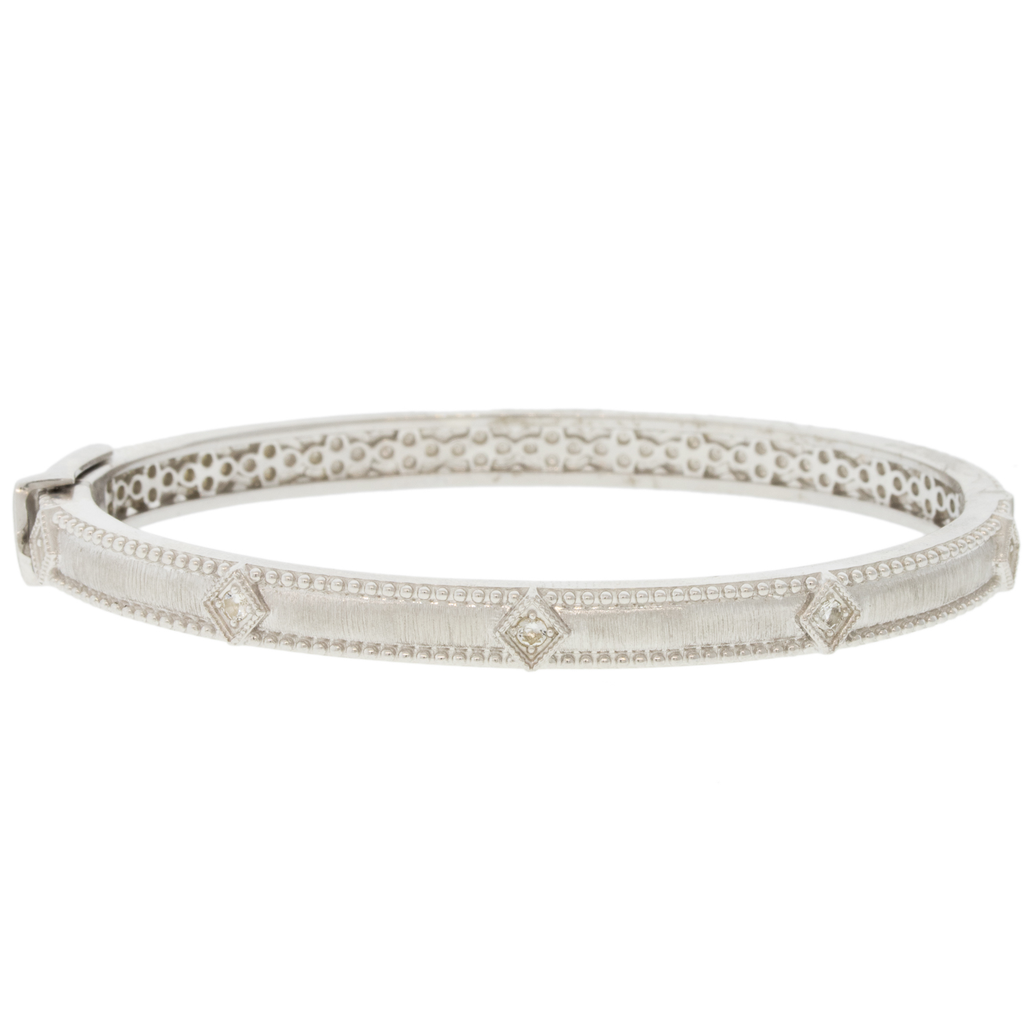 Jude Frances: Bracelet, Silver Lisse Simple Kite Shape Bangle 7/32" in width