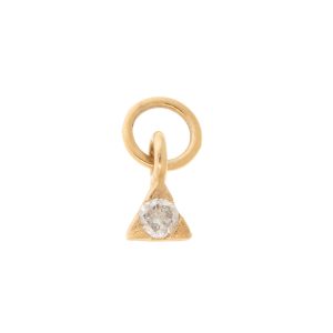 Jude Frances: Earring charm, Petite trillion, Diamond .04TCW, 18K rose gold, SINGLE