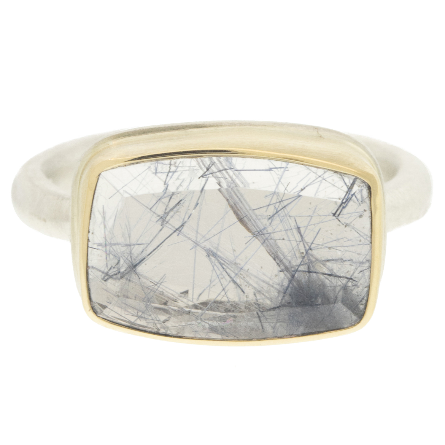 gold and silver ring with quartz by jewelry designer Jamie Joseph