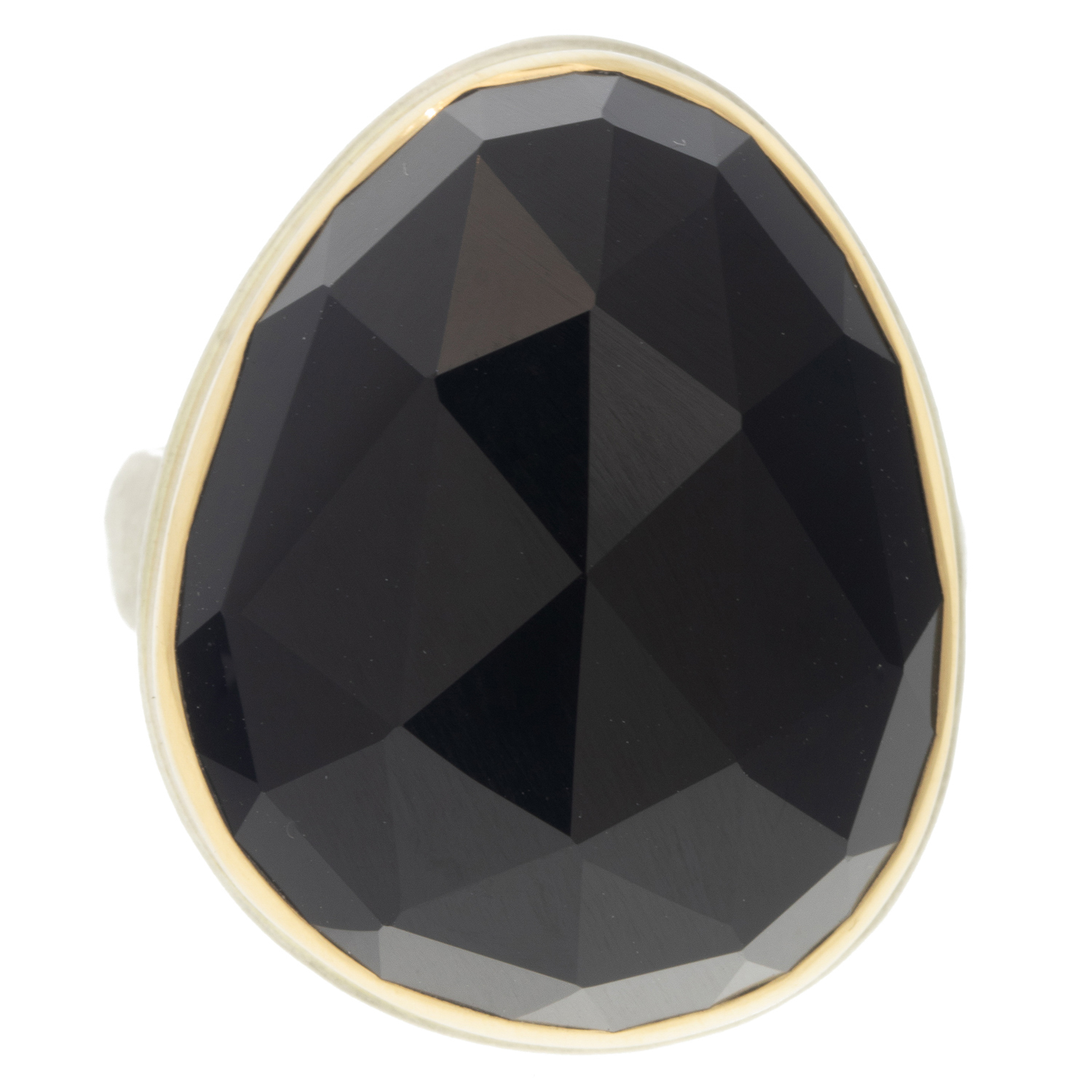 gold and silver ring with onyx by jewelry designer Jamie Joseph