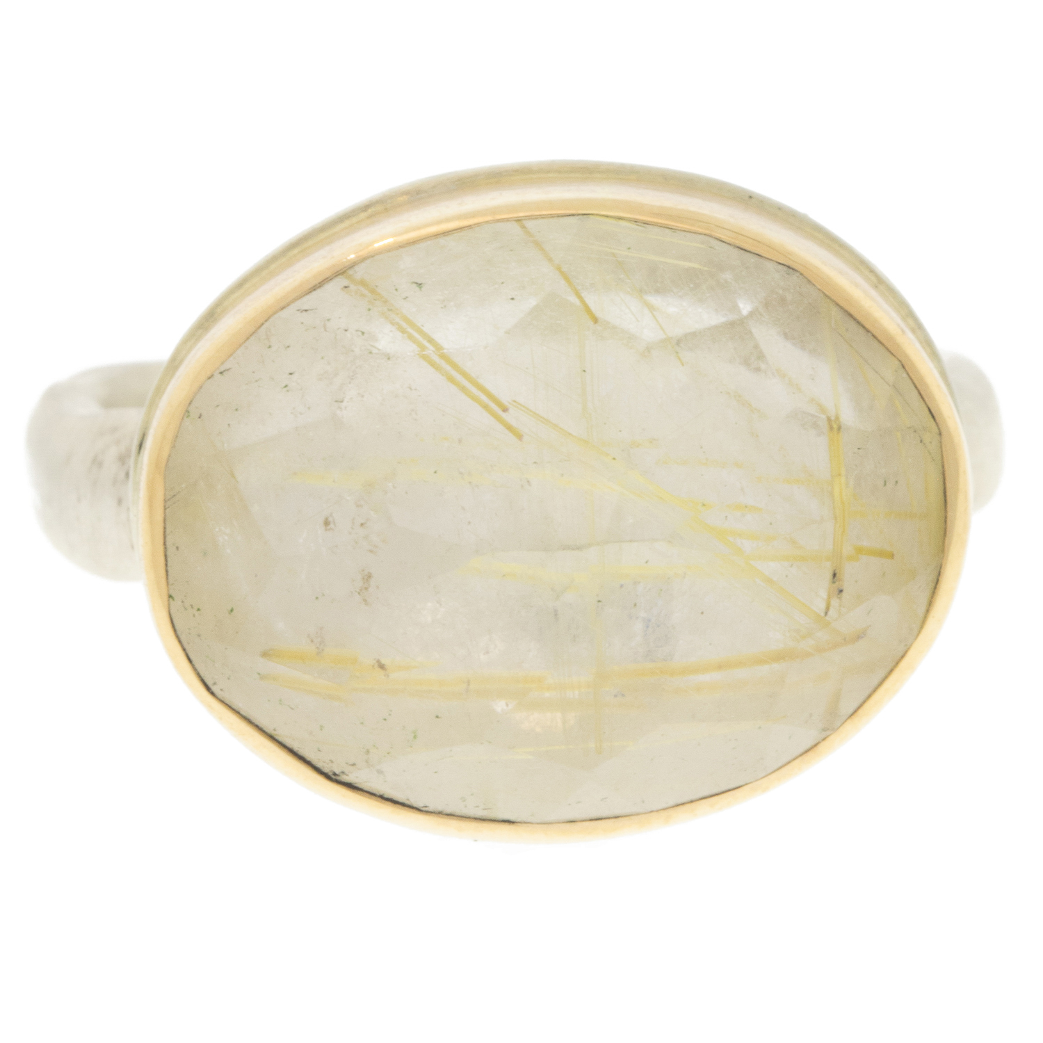gold and silver ring with quartz by jewelry designer Jamie Joseph