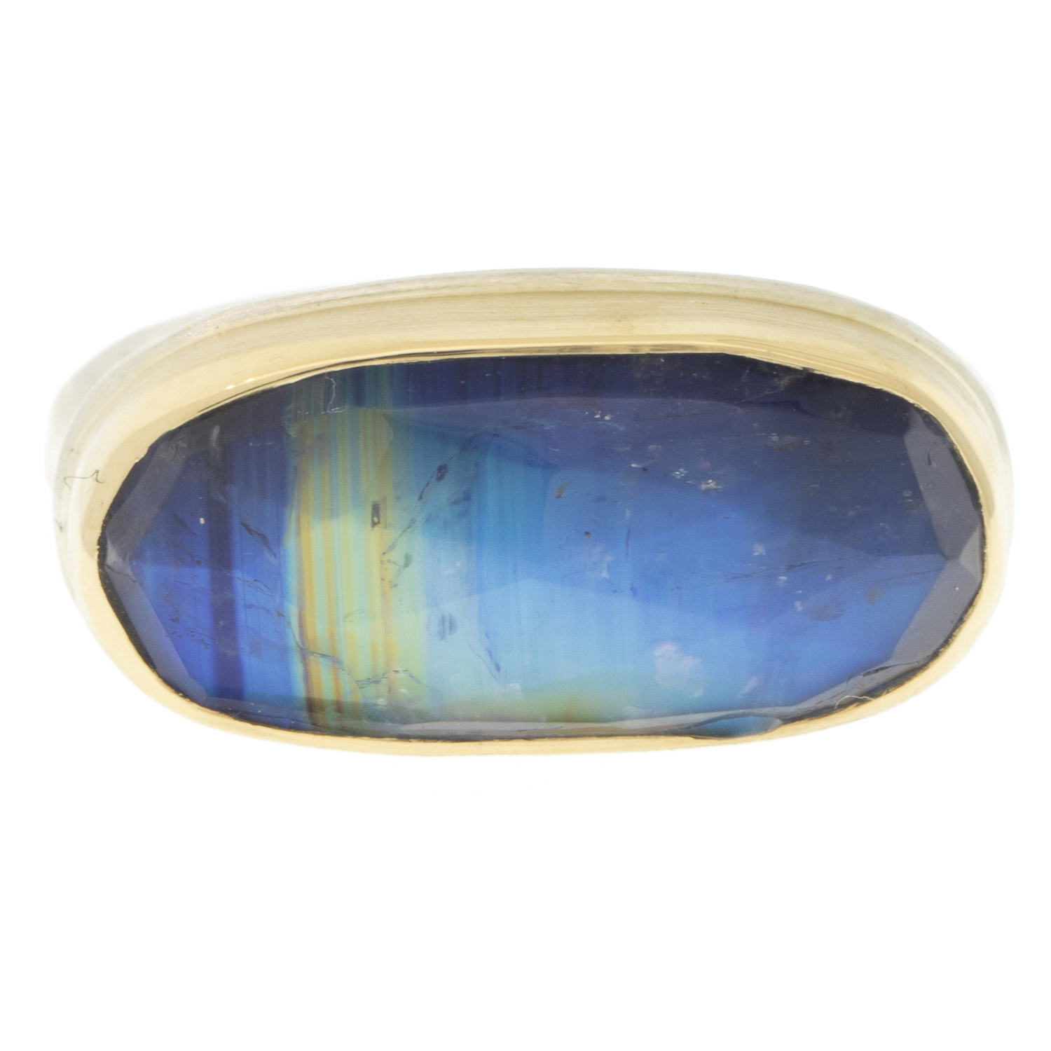 gold and silver ring with moonstone by jewelry designer Jamie Joseph