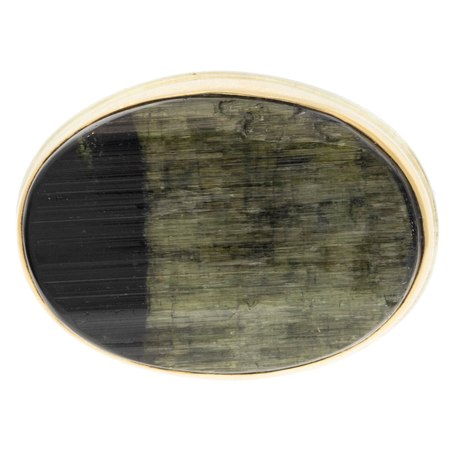 gold and silver ring with green tourmaline by jewelry designer Jamie Joseph