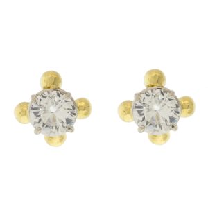 Alison Shiboski: Studs,14K Yellow gold,White Sapphire,1.75 tcw