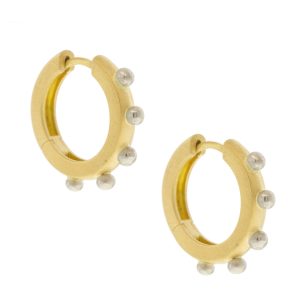 Alison Shiboski: Earrings, Large Huggies, W/platinum dots