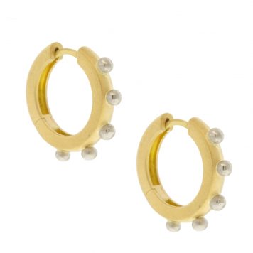 Alison Shiboski: Earrings, Large Huggies, W/platinum dots