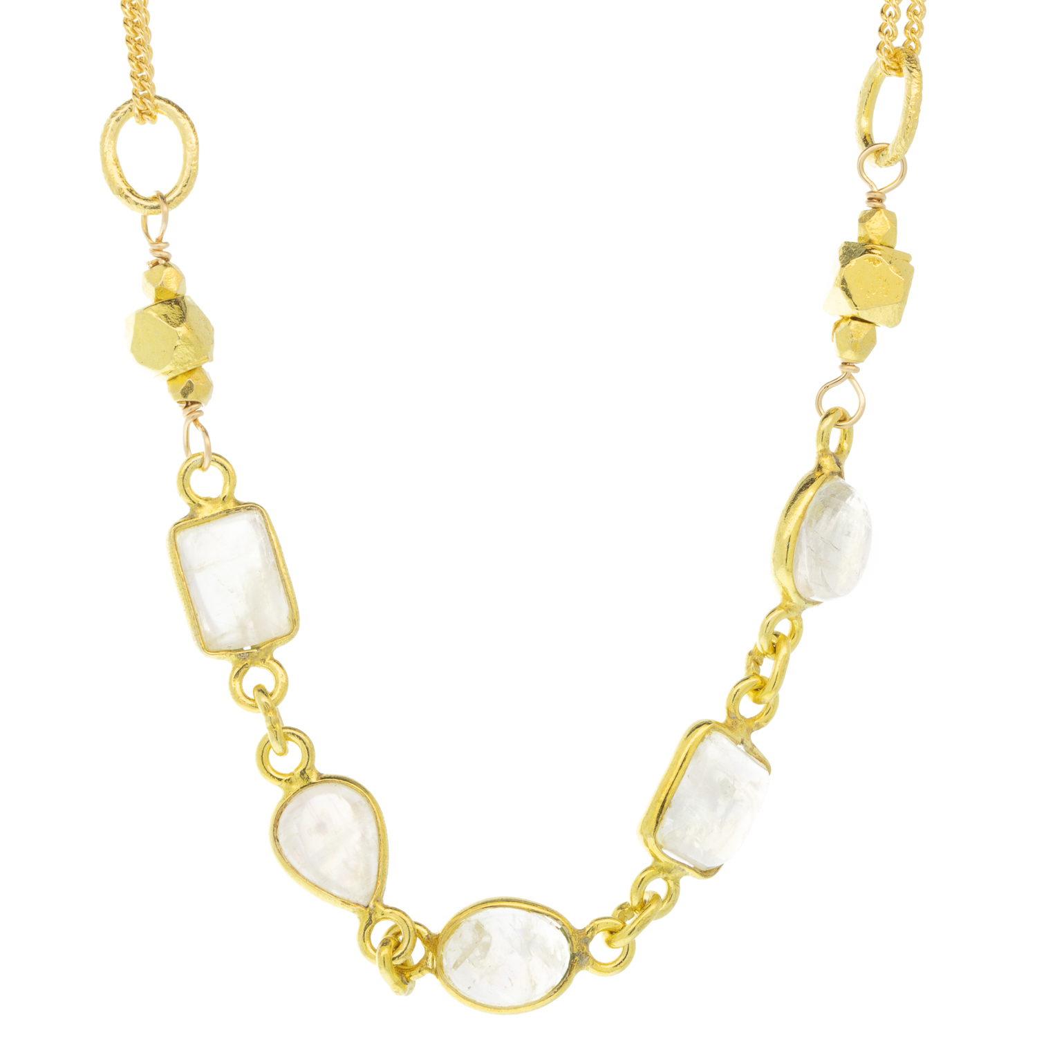 Robindira Unsworth : Necklace,14k Gold vermeil,Moonstone