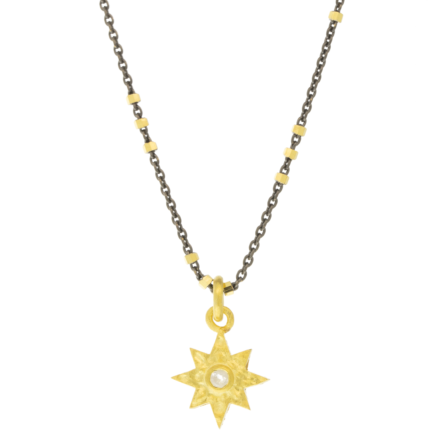 Robindira Unsworth : Necklace,Oxidized sterling silver,14k Gold vermeil,Moonstone