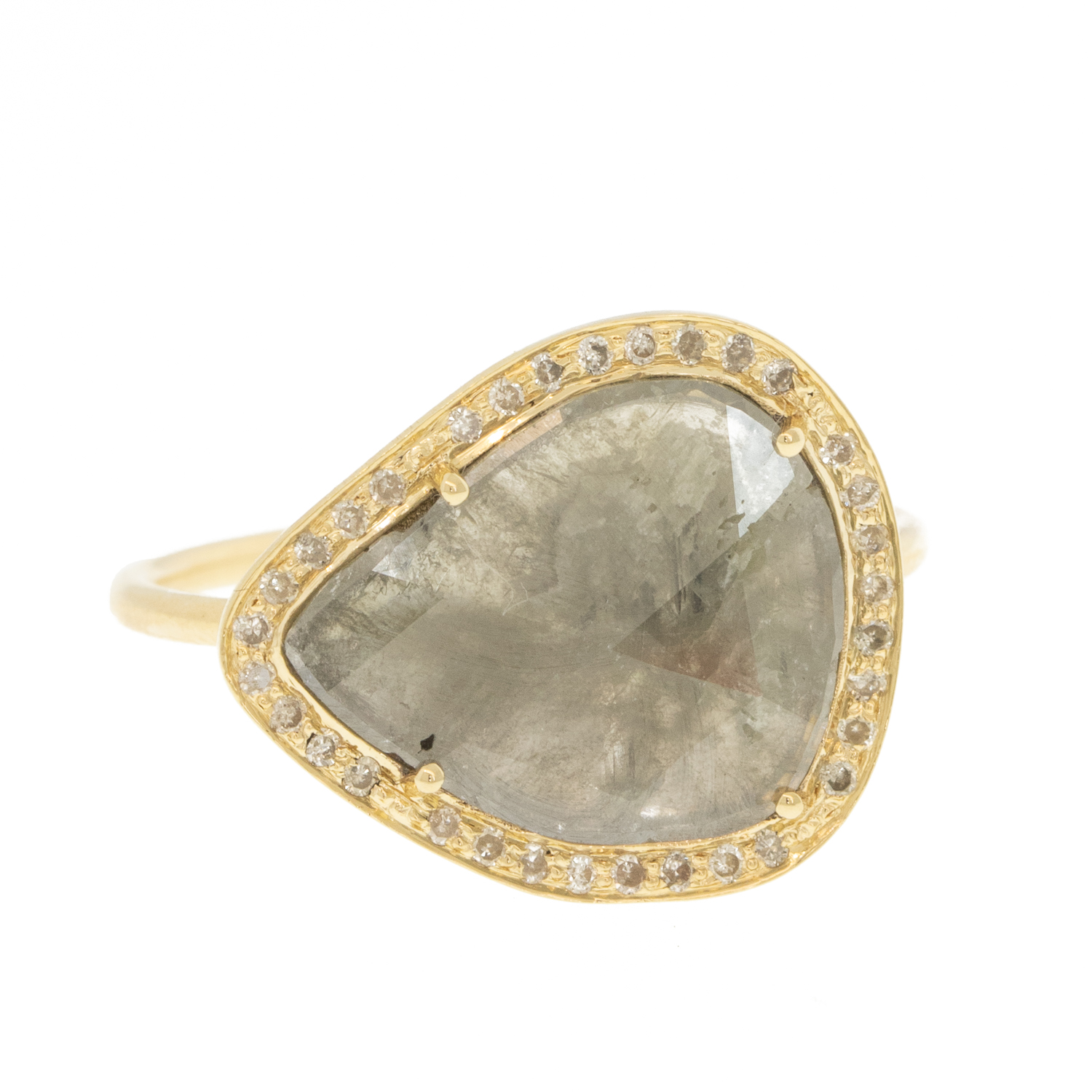 Celine Daoust : Ring,SMALL,One of a kind STELLA Rose cut and Brilliant diamonds ,14k Yellow gold