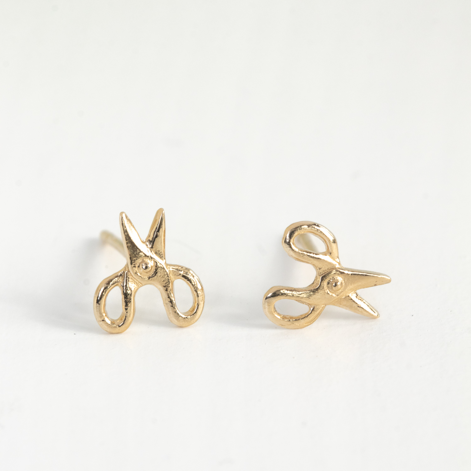 Jamie Joseph Trunk Show: 14K Gold Post Earrings w/ Mini Scissors, measure 5/16" x 1/4"