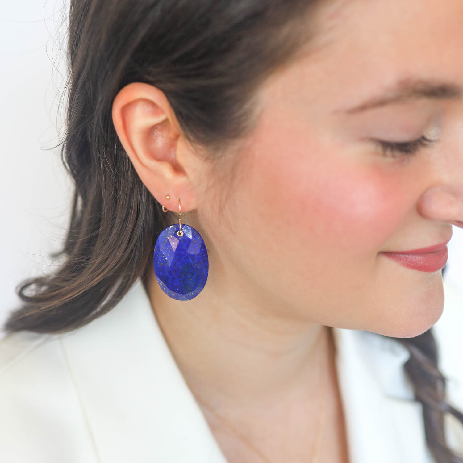 Jamie Joseph Trunk Show: 14k Gold Dangle Earrings w/ lapis