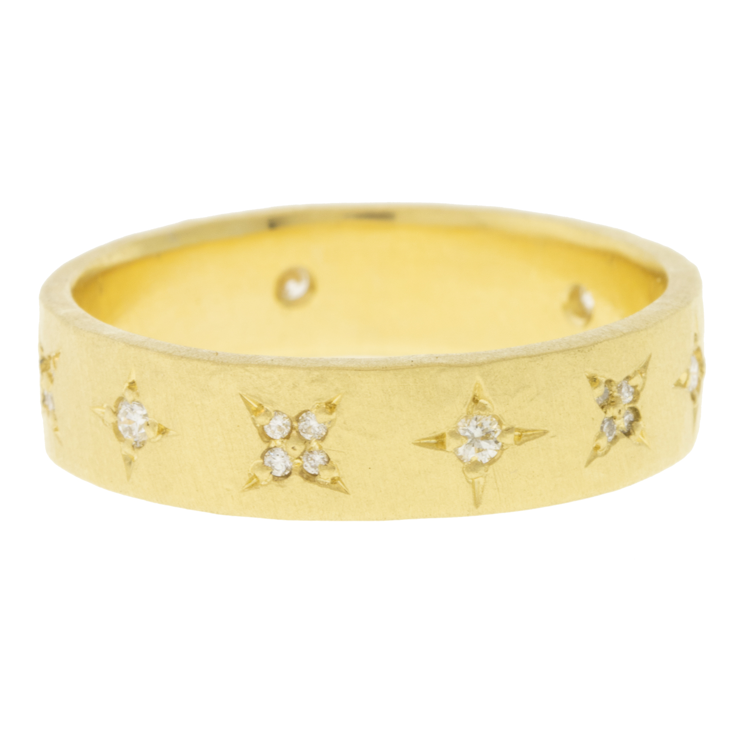 Dawes Design:18K Hewn Band 5mm, star pattern