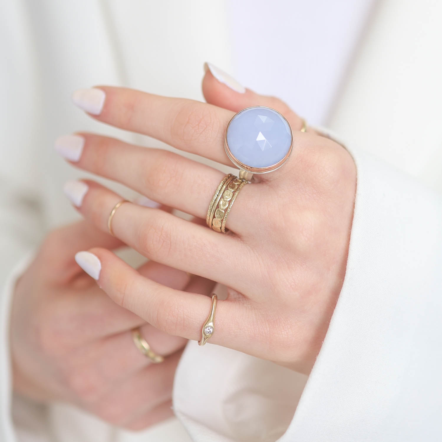 Jamie Joseph Trunk Show: RING 151 NATURAL BLUE CHALCEDONY