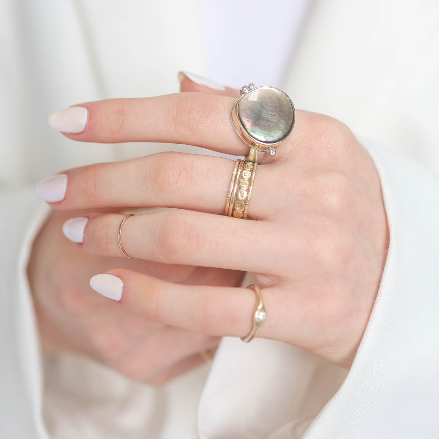 Jamie Joseph Trunk Show: RING 154 BLACK MOTHER OF PEARL