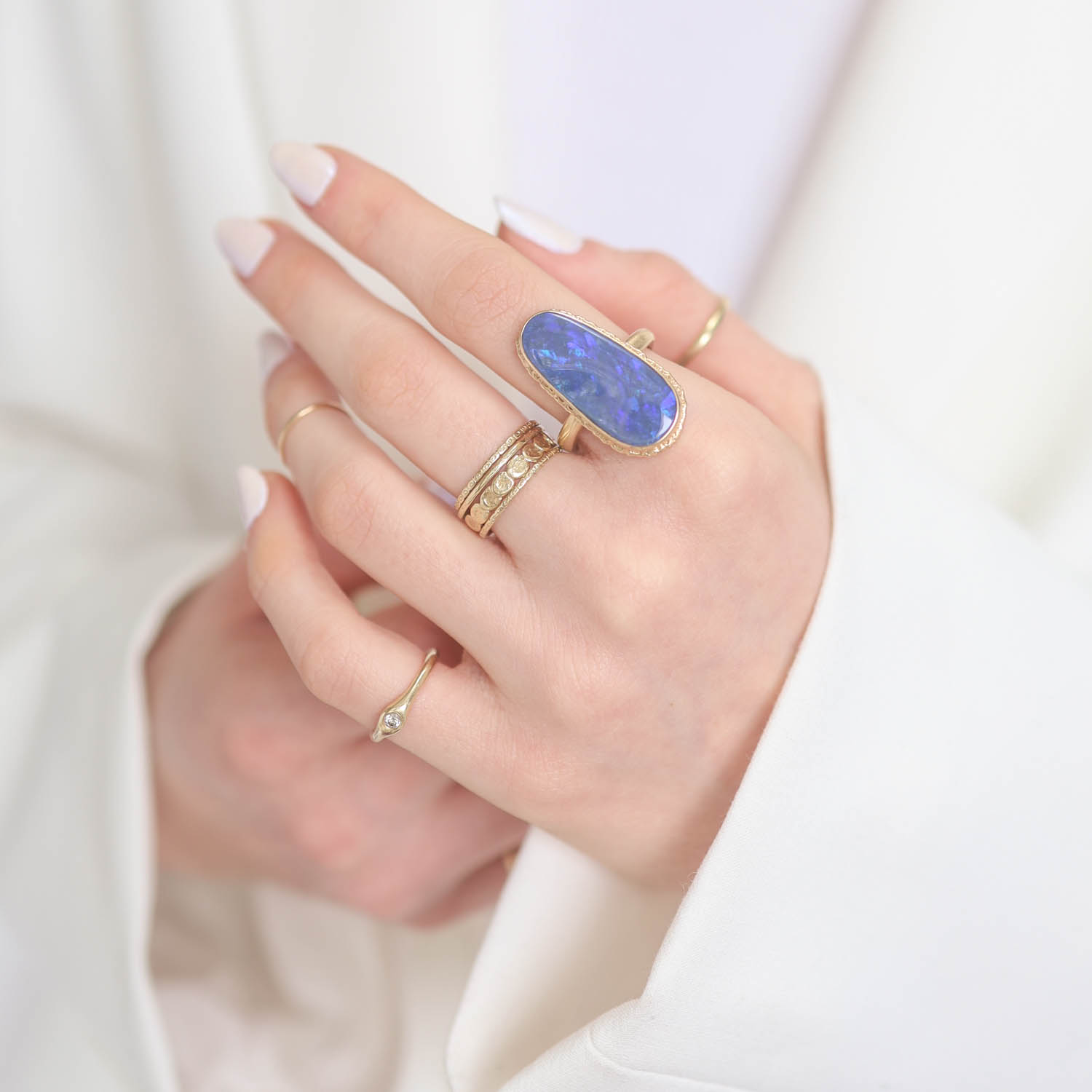 Jamie Joseph Trunk Show: GOLD Ring 172, AUSTRALIAN OPAL