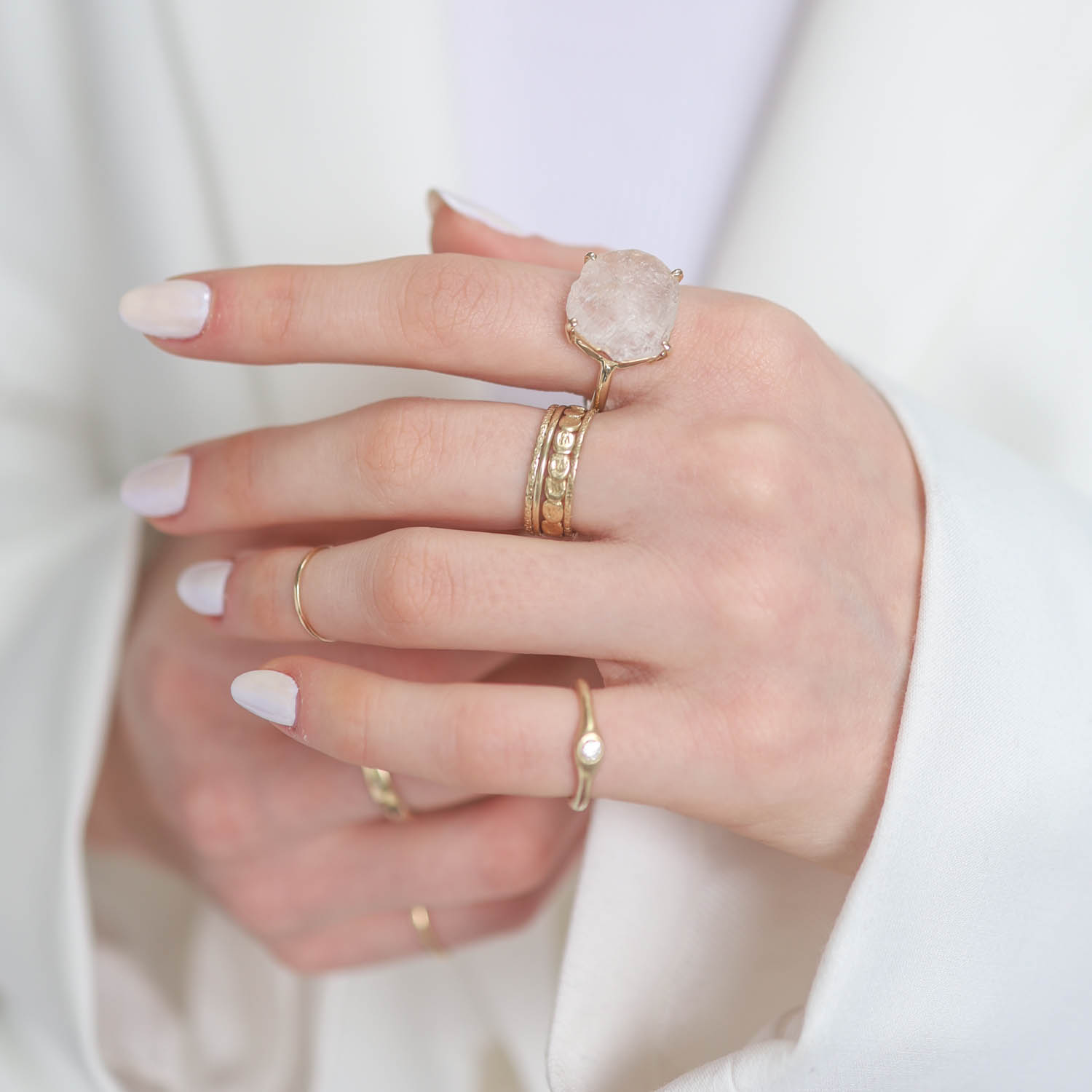 Jamie Joseph Trunk Show:GOLD RING 194, PRONG SET PHENAKITE
