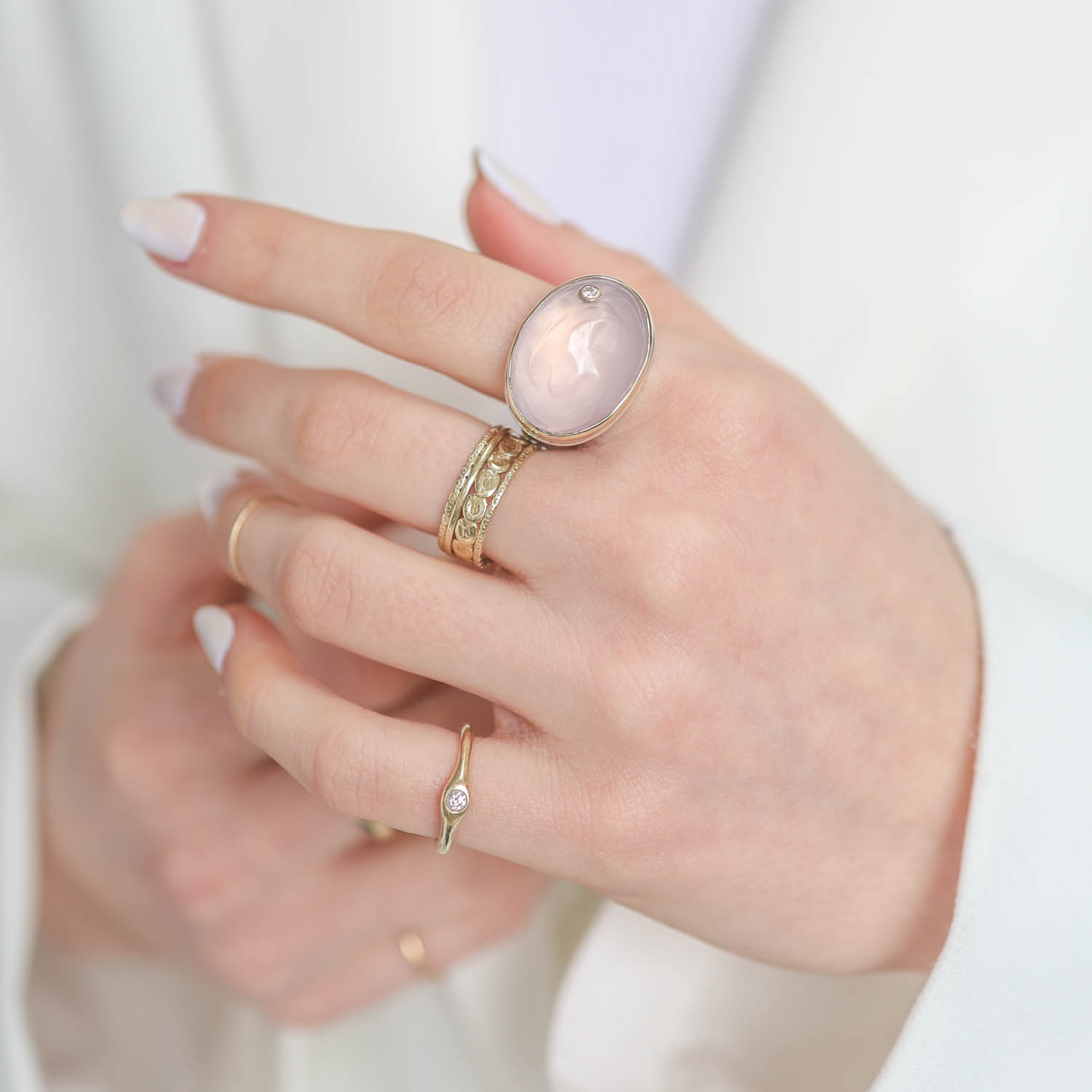 Jamie Joseph Trunk Show: RING 7 ROSE QUARTZ