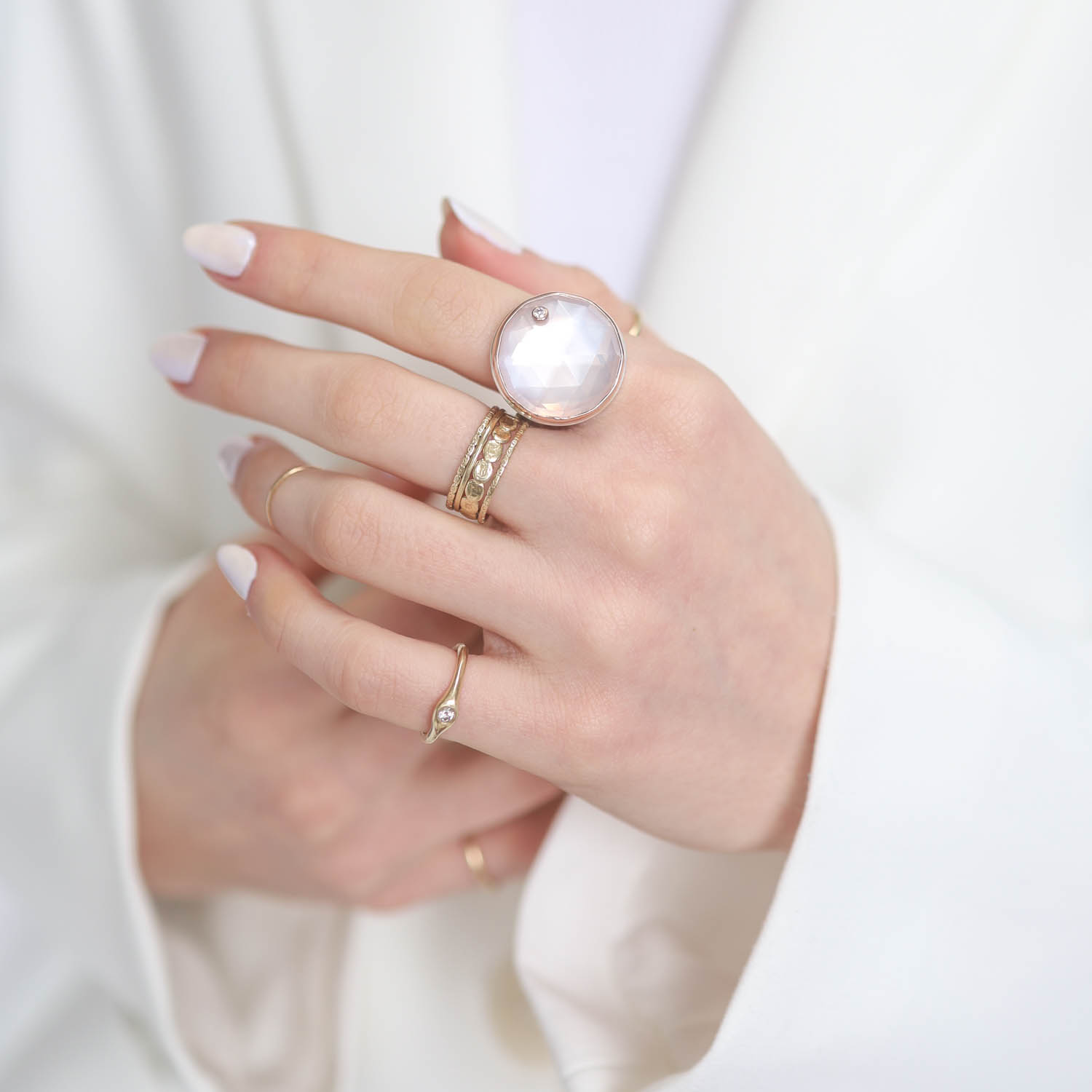Jamie Joseph Trunk Show: RING 87 ROSE QUARTZ ROUND