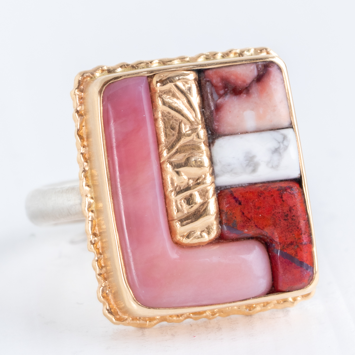 Jamie Joseph Trunk Show: FUSION Ring 161, SQUARE PINK PERUVIAN OPAL