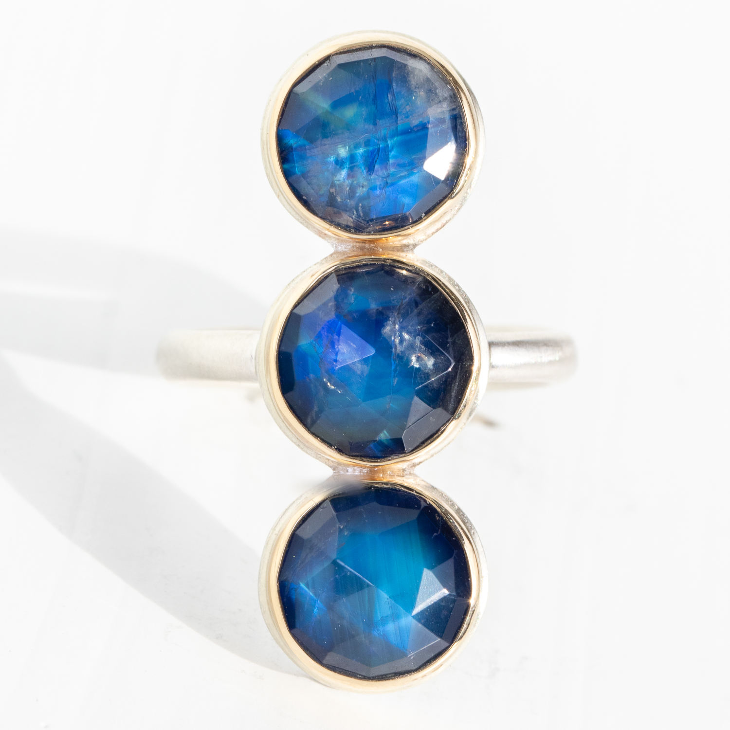 Jamie Joseph Trunk Show: RING 55 BLUE RAINBOW MOONSTONE TRIPLET