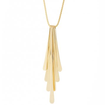 LuLu: Frida Necklace, 14K Gold Fill, Adjustable chain measures 17"-19", Pendant measures 1 7/8" x around 1/2"