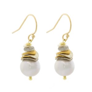 LuLu: Rio Earrings, Grey Pearl-Small