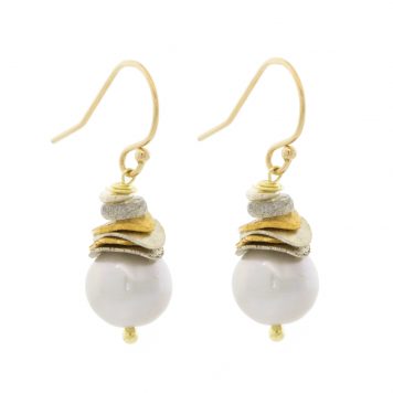 LuLu: Rio Earrings, Grey Pearl-Small