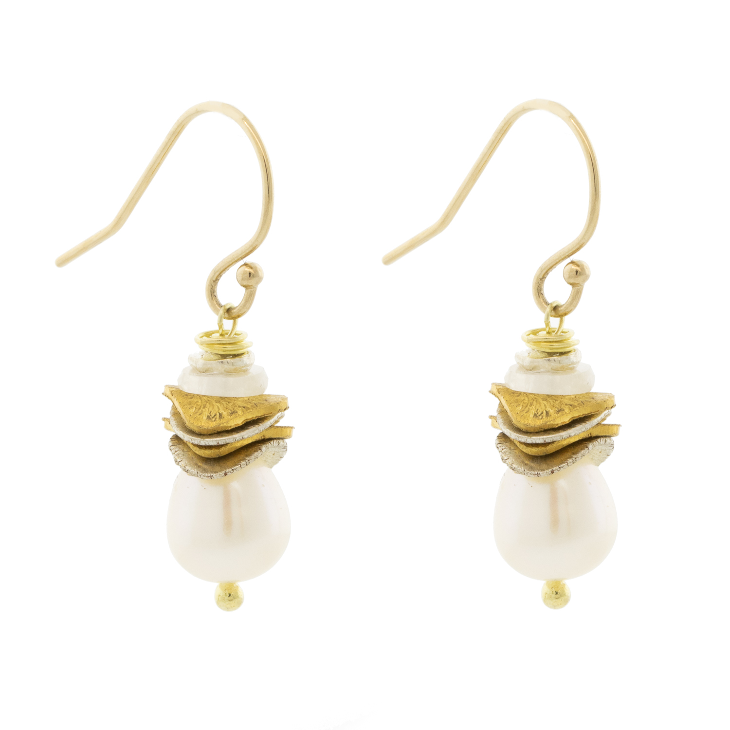 LuLu: Rio Earrings, White Pearl-Small