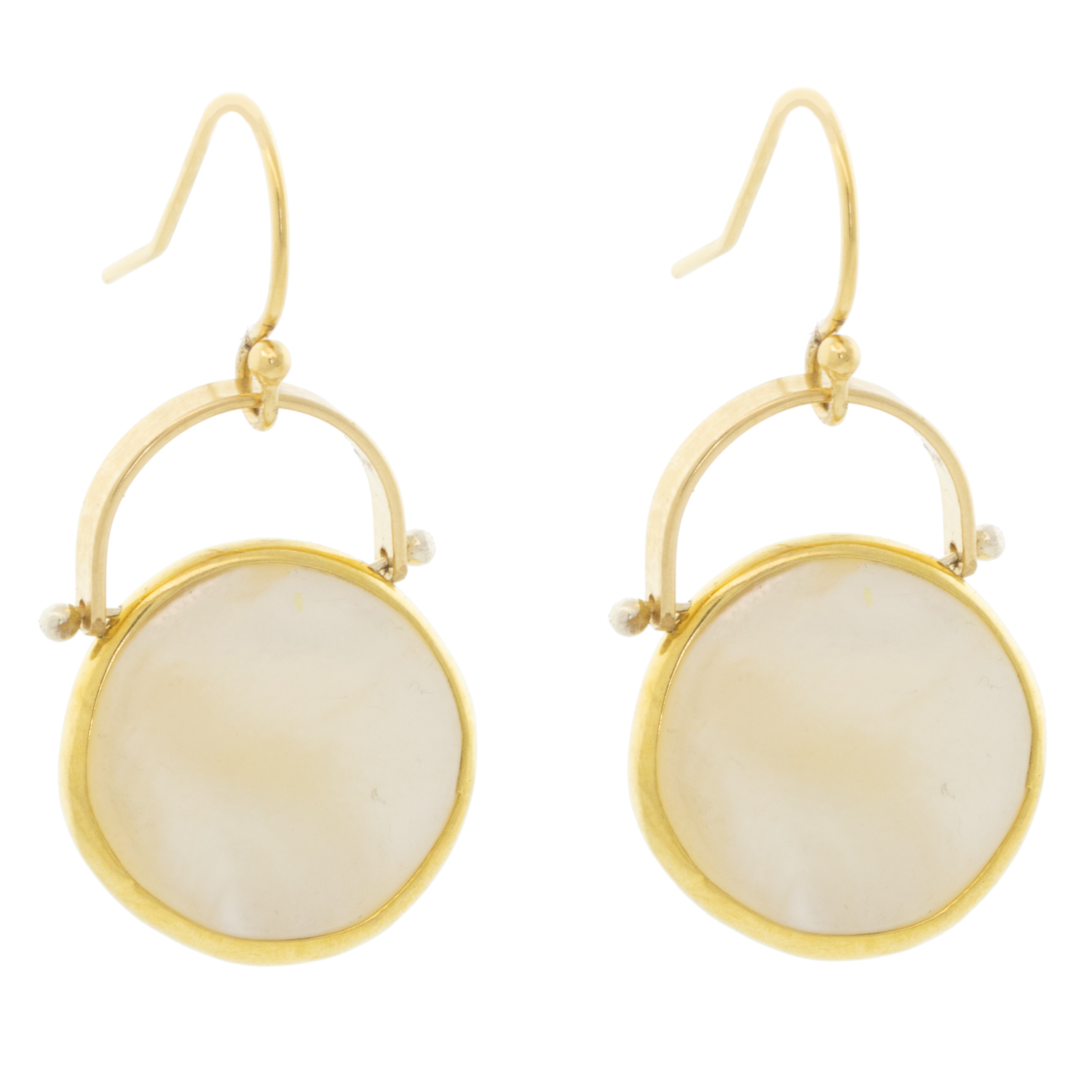 Lulu: Large dipsea earrings Mother of Pearl 14K gold fill