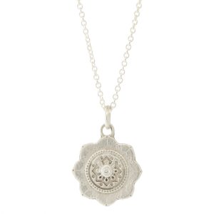 LuLu: Necklace, Chakra - Spiritual Alignment, small, Antique Sterling Silver, Diamond