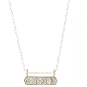 LuLu: Necklace, Kiran 'shining soul', Antique Sterling Silver, 3 Diamonds