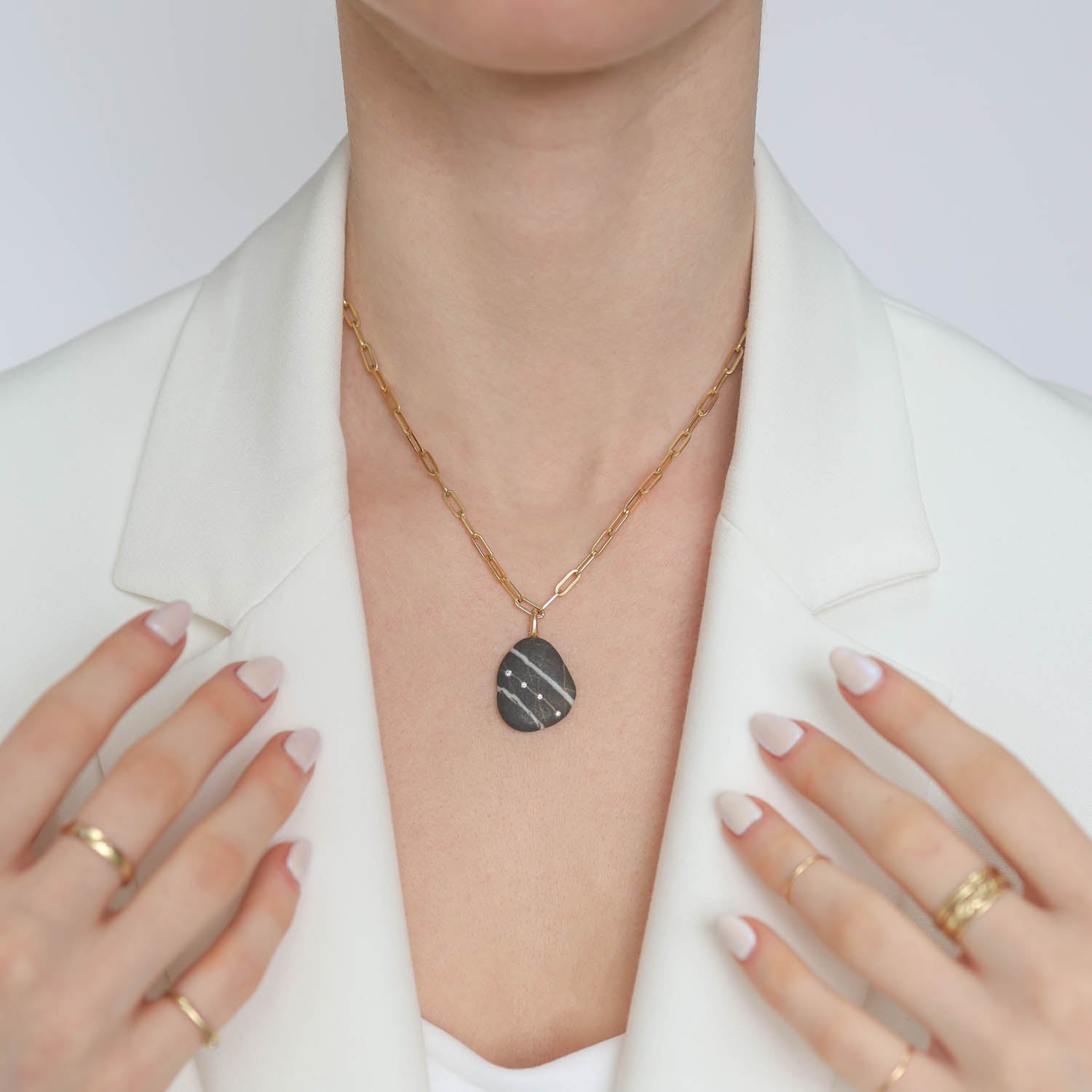 CVC Stones : Charm, One of a kind,18K Yellow gold, diamonds,Valley