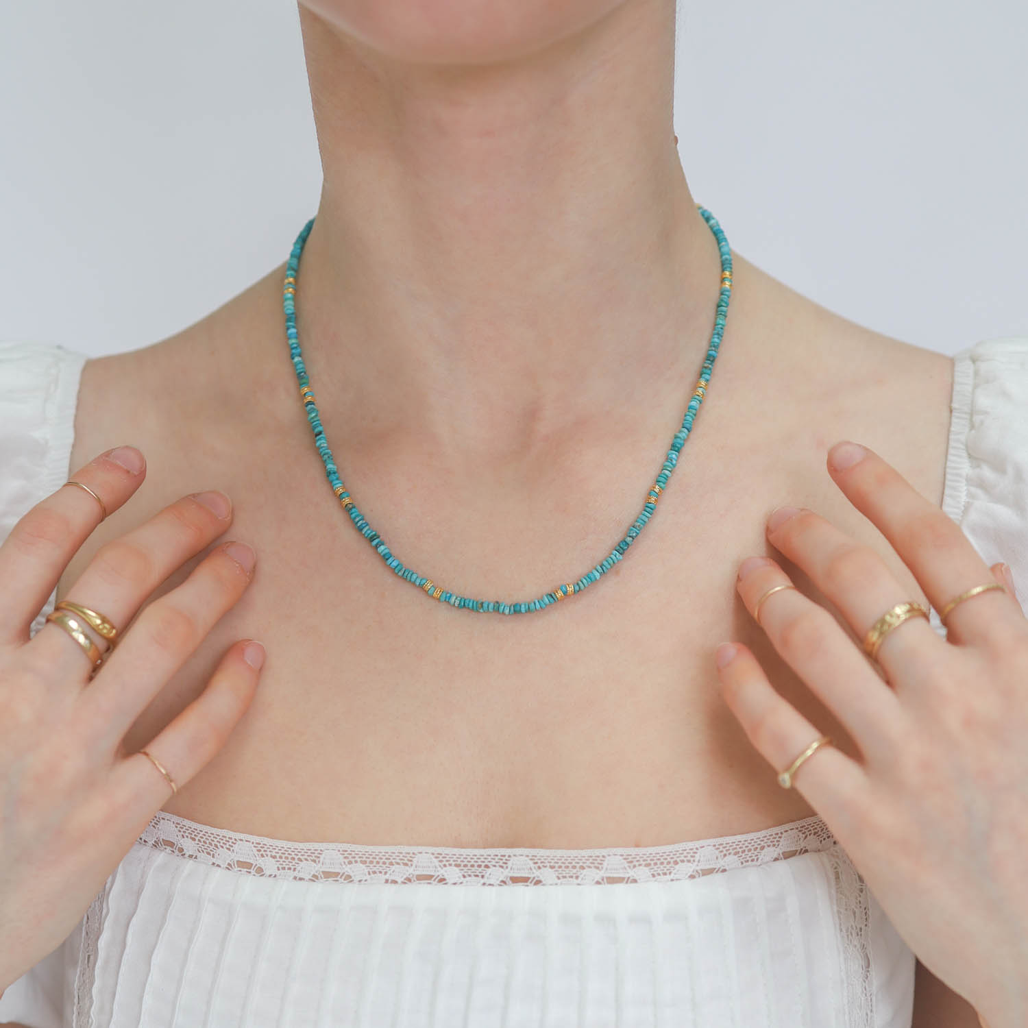 LuLu: Coast Turquoise Necklace, Adjustable, measures 16"-18"