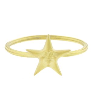 Anthony Lent: Starface Stacking Ring, 18K YG, size 6 1/2, star measures 3/8" x 3/8"